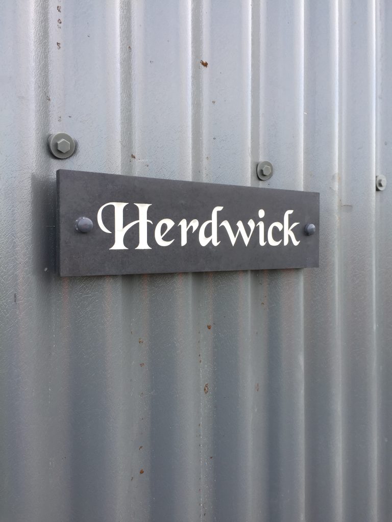 Herdwick Hut sign